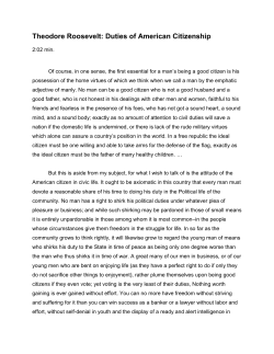 Theodore Roosevelt: Duties of American Citizenship