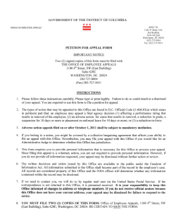 DC OEA Petition for Appeal Form