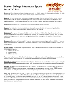 Boston College Intramural Sports INDOOR 7 V 7 RULES