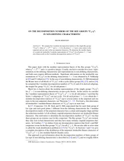 ON THE DECOMPOSITION NUMBERS OF THE REE