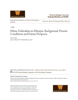 Ethnic Federalism in Ethiopia: Background, Present Conditions and