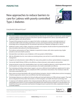 New approaches to reduce barriers to care for Latinos with poorly