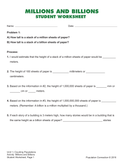 millions and billions - Population Education