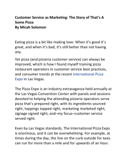 Customer Service as Marketing- That`s a some pizza article