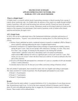 delphi study summary applied improvisation network, 2014 barbara