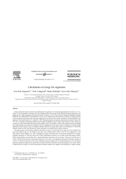 Calculations of exergy for organisms