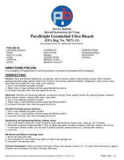 Special Instructions