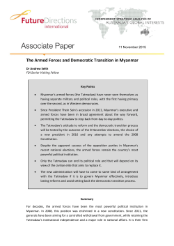 The Armed Forces and Democratic Transition in Myanmar