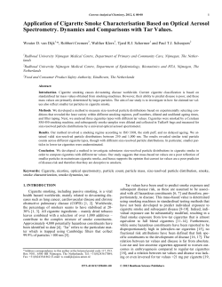 Application of Cigarette Smoke Characterisation