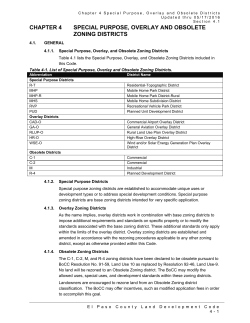 CHAPTER 4 SPECIAL PURPOSE, OVERLAY AND OBSOLETE