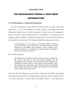 chapter two the renaissance period: a very brief
