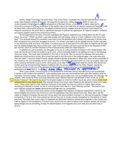 Author, Sergio Troncoso in his short story, "Day of the Dead