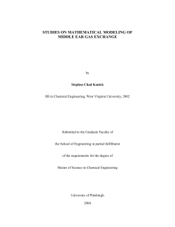 STUDIES ON MATHEMATICAL MODELING OF MIDDLE EAR GAS