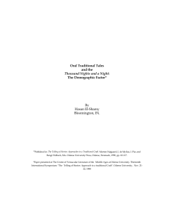 Oral Traditional Tales and the Thousand Nights