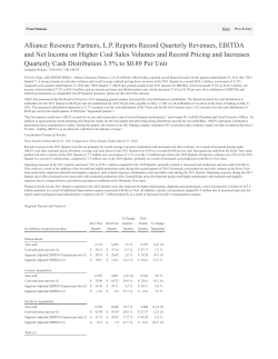 Earnings Release - Alliance Resource Partners