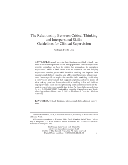 The Relationship Between Critical Thinking and Interpersonal Skills