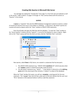 Creating SQL Queries in Microsoft SQL Server