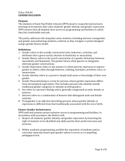 Gender Inclusion Policy - St. Paul Public Schools