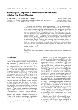 Thermophysical Comparison of Five Commercial Paraffin Waxes as