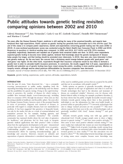 Public attitudes towards genetic testing revisited: comparing