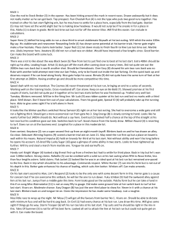 RACE 1 Give the nod to Stock Broker (3) in the opener