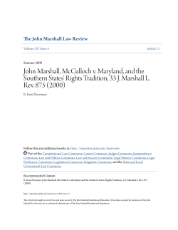 John Marshall, McCulloch v. Maryland, and the Southern States