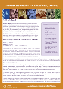 Tiananmen Square and U.S.-China Relations, 1989-1993