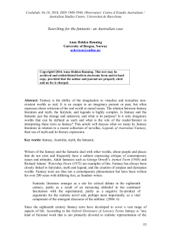 Searching for the fantastic: an Australian case