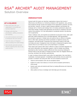 RSA Archer Audit Management Solution Overview