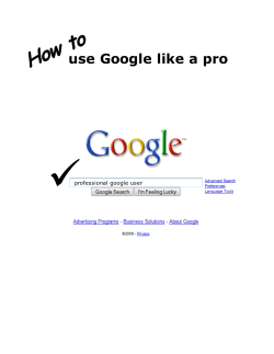 How touse Google like a pro - Saint Joseph Seminary College