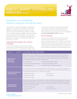 Ability Assist&reg; Counseling serviCes (rA/PA)