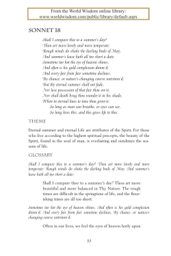 Shakespeare`s Sonnet 18