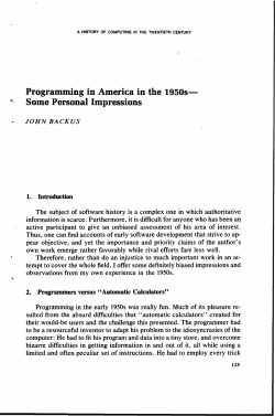 Programming in America in the 1950s