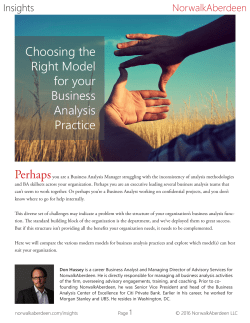 Choosing the Right Model for your Business Analysis Practice