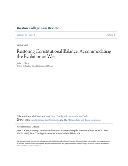 restoring constitutional balance: accommodating the evolution of war
