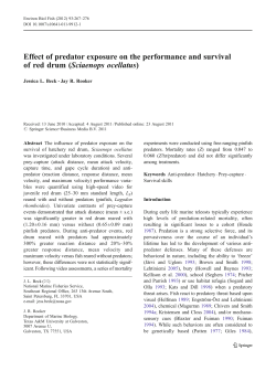 Effect of predator exposure on the performance and survival of red
