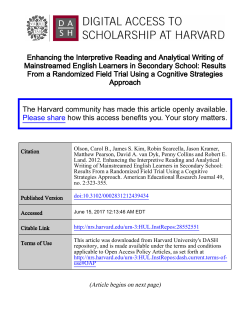 Enhancing the Interpretive Reading and Analytical Writing of