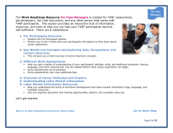 Page 1 of 32 For Case Managers The Work Readiness Resource