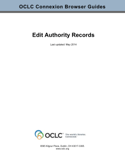 Edit Authority Records