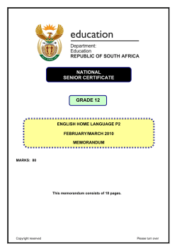 English HL P2 Feb-March 2010 Memo
