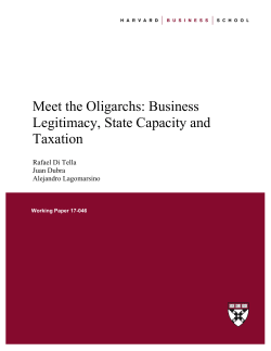 Meet the Oligarchs: Business Legitimacy, State Capacity and Taxation