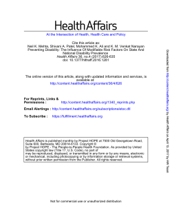 Preventing Disability: The Influence Of Modifiable Risk Factors On