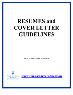 Detailed R&eacute;sum&eacute; Handout - Thompson Rivers University