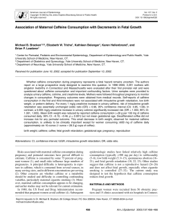 Association of Maternal Caffeine Consumption