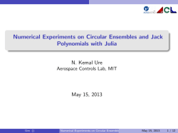 Numerical Experiments on Circular Ensembles and Jack