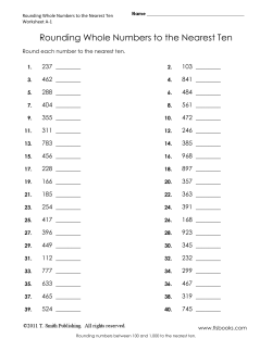 Rounding Whole Numbers to the Nearest Ten