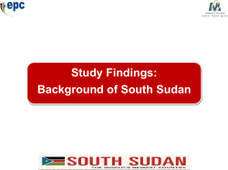 Study Findings: Background of South Sudan