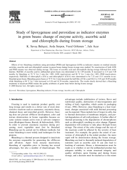 Study of lipoxygenase and peroxidase as indicator