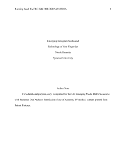 Emerging Hologram Media and Technology