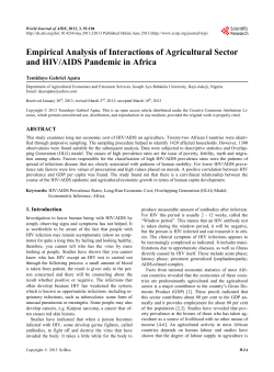 Empirical Analysis of Interactions of Agricultural Sector and HIV